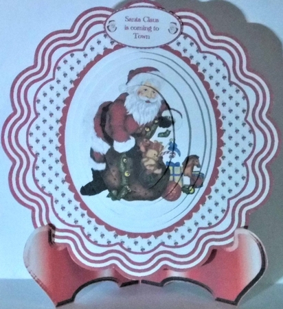 Santa plate card with stand. by Hazel Underwood