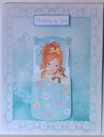 Pretty Little Get Well Soon A5 Card Front & Decoupage by Hazel Underwood