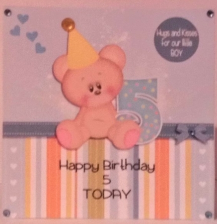 Birthday bear - age 5 by Hazel Underwood