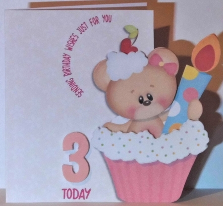 Happy birthday fold over shaped card by Hazel Underwood