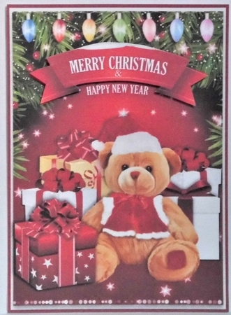 5x7 CHRISTMAS TEDDY by Hazel Underwood