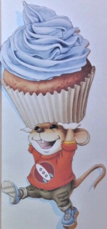Mr Cup Cake Mouse (Blue) Decoupage Sheet by Hazel Underwood