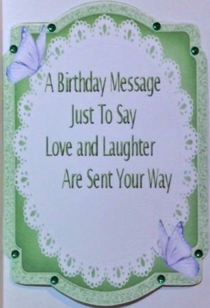 Lovely Eeyore with butterfly bracket card with insert by Hazel Underwood