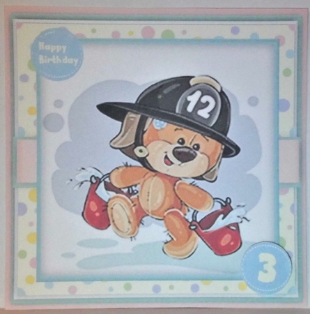 Fireman Bear with a Bucket by Hazel Underwood