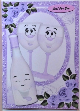 Lilac toony glases with with Lilac roses in sparkle frame A4 by Hazel Underwood