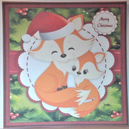 Gorgeous Christmas Foxes 8x8 by Hazel Underwood