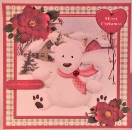 Christmas Polar Bear Card Mini Kit & Decoupage by Hazel Underwood