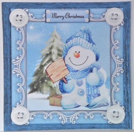 Gorgeous Snowman In Bobble Hat 8x8 Mini Kit  by Hazel Underwood