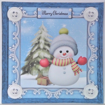 Gorgeous Snowman In Bobble Hat & Scarf 8x8 Mini Kit  by Hazel Underwood