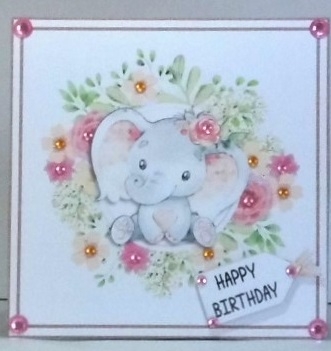 Happy birthday - Cute elephant no 1 by Hazel Underwood