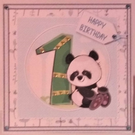 Panda Bear - Happy 1st Birthday by Hazel Underwood