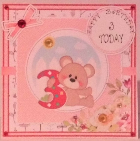 Cute  Bear - Happy 3rd Birthday by Hazel Underwood