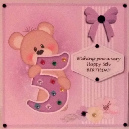 cute bear - happy 5th birthday by Hazel Underwood