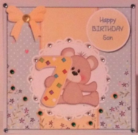 cute bear - happy 7th birthday by Hazel Underwood
