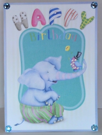 Happy Birthday Elephant Quick card/Topper by Hazel Underwood