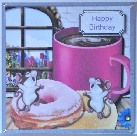 Doughnuts, mice, and coffee by Hazel Underwood