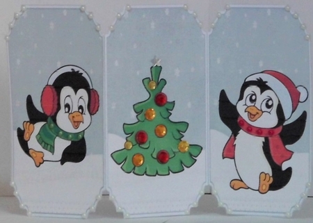 Christmas penguins by Hazel Underwood