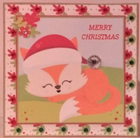 Wobblehead Sleeping Fox Card Front by Hazel Underwood