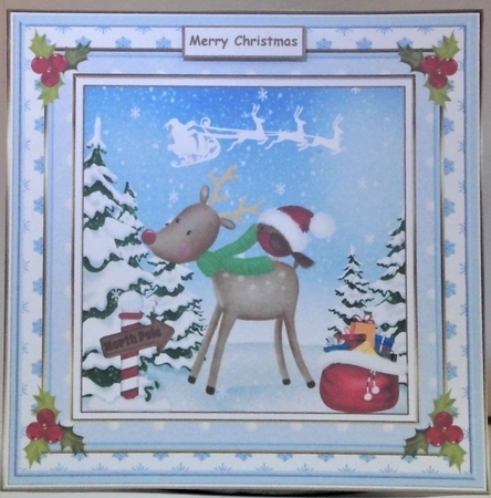 Rudolph & Robin Christmas Topper 1 by Hazel Underwood
