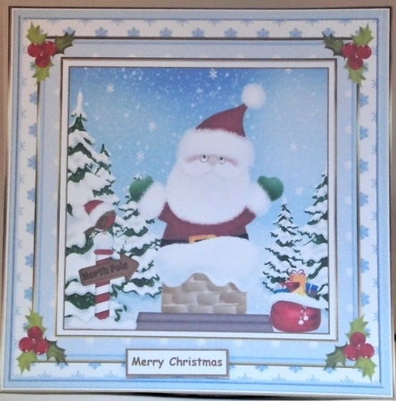 Santa & Robin Christmas Decoupage Topper 3 by Hazel Underwood