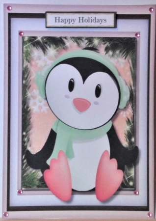 LovelyPink Penguin with Verse  by Hazel Underwood