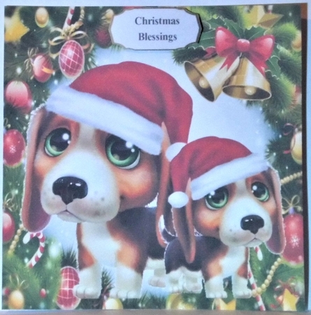 Cute Brown Dogs In Santa Hats 8x8 Mini Kit by Hazel Underwood