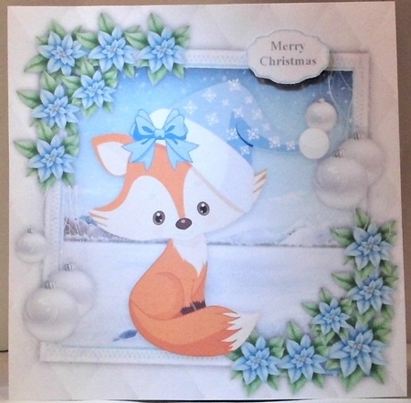 Gorgeous Fox With Blue Hat 8x8 by Hazel Underwood