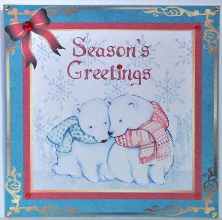 Seasons Greetings bears by Hazel Underwood