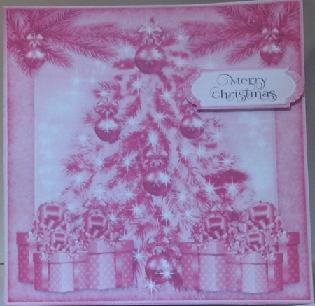 Pink Christmas Quick Card by Hazel Underwood