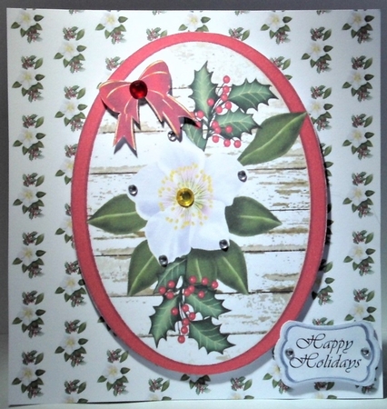 winter white flowers backing paper by Hazel Underwood