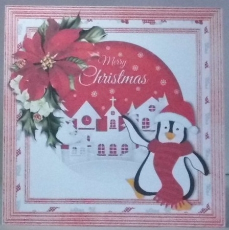 Christmas penguin paper art a4 by Hazel Underwood