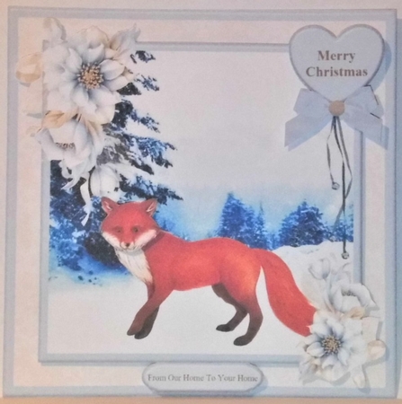 Beautiful Fox Christmas Card Mini Kit & Decoupage by Hazel Underwood