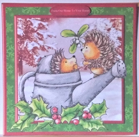 Hedgehog mistletoe kisses mini kit & decoupage  by Hazel Underwood
