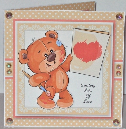 Sending Lots Of Love - Teddy Topper Plus Insert by Hazel Underwood