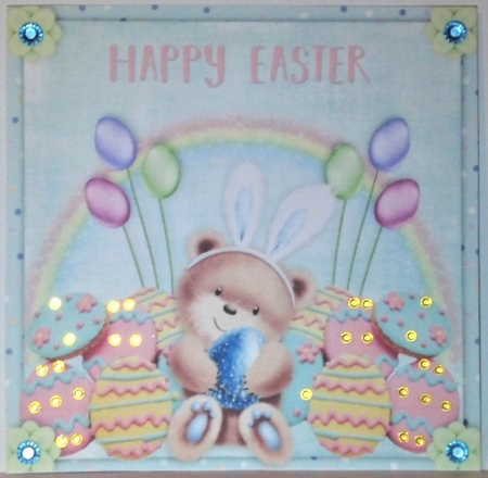 8x8 Cute Easter Bunnie Bear  by Hazel Underwood