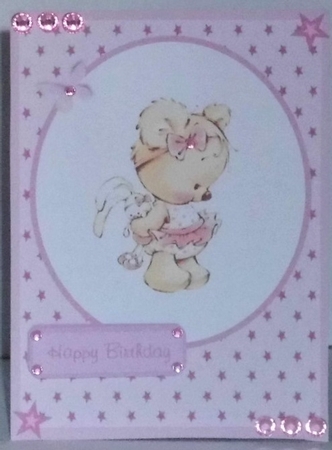 Baby girl greeting card, for a new baby born and a baby birthday by Hazel Underwood