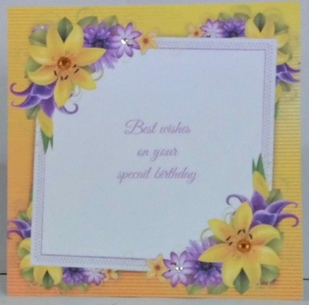 Beautiful Yellow Lilly Floral Insert  8x8 by Hazel Underwood