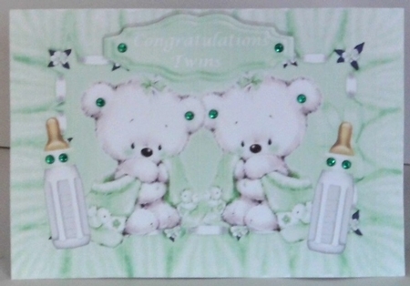 Four lovely white teddy bears for boys/girls (TWINS) Mini kit by Hazel Underwood