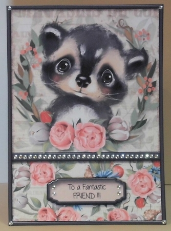 In the Woods Creatures Series - Card Topper - Racoon by Hazel Underwood