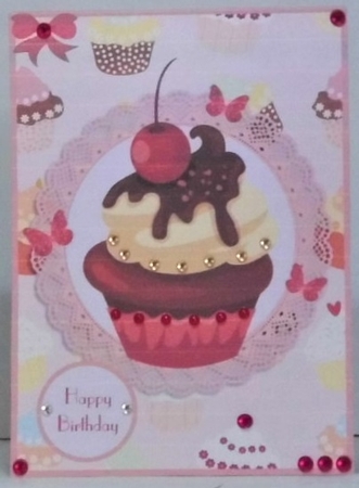 Cupcake birthday greeting card by Hazel Underwood