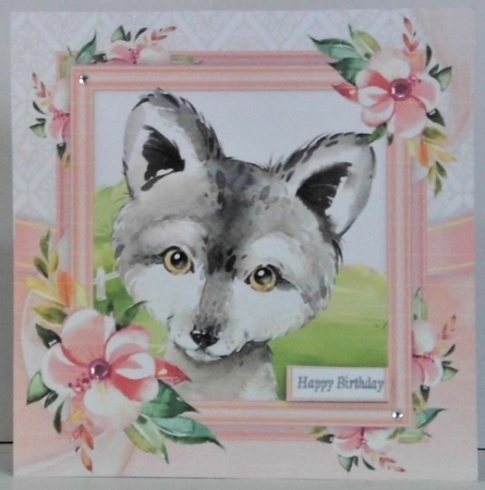 Beautiful Water Colour Wolf 8x8  by Hazel Underwood