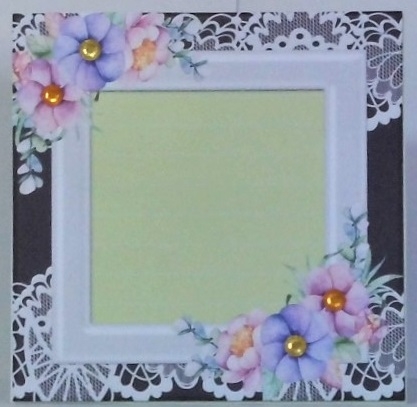 Insert with lace with flowers 7x7 by Hazel Underwood