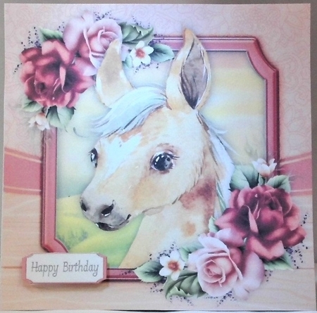 Adorable Brown & White Horse 8x8 Mini Kit by Hazel Underwood