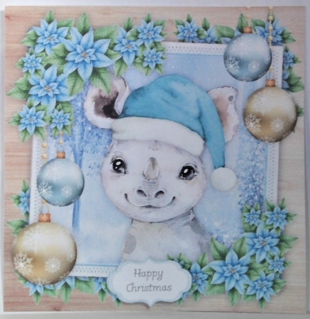 Gorgeous Festive Rhino 8x8 by Hazel Underwood