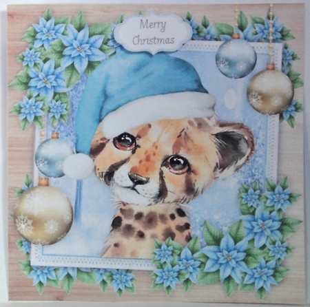 Gorgeous Festive Cheetah 8x8 by Hazel Underwood