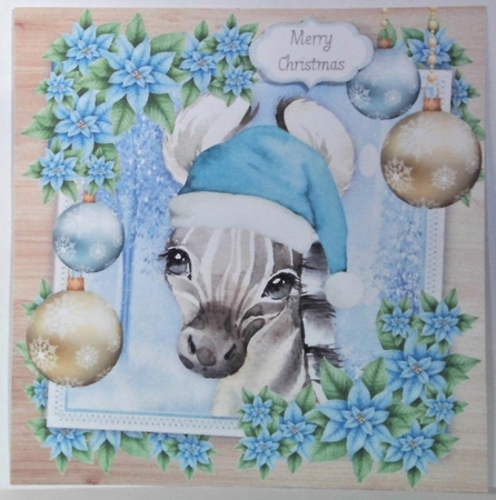 Gorgeous Festive Zebra 8x8 by Hazel Underwood