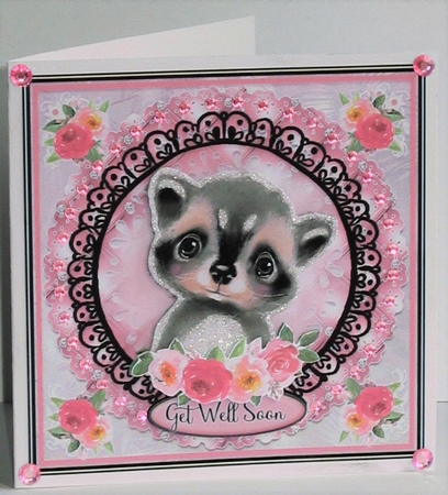 Cutest Animals - Card Topper Series - Ruby Racoon by Hazel Underwood