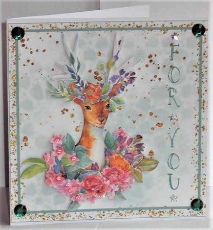 Decorative Deer Card Topper by Hazel Underwood