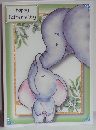 Happy Fathers Day Elephants A5 by Hazel Underwood