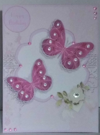 Butterflies birthday greeting card by Hazel Underwood